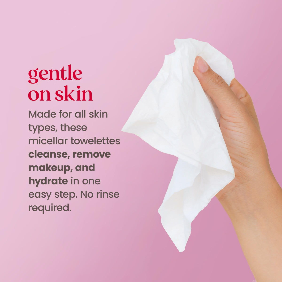 Burt's Bees towelette in hand removing makeup quickly and cleanly