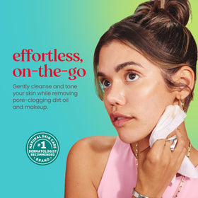 Burt's Bees towelette in hand removing makeup for convenient cleansing