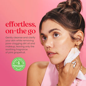 Burt's Bees wipes placed beside cleanser and moisturizer for routine convenience