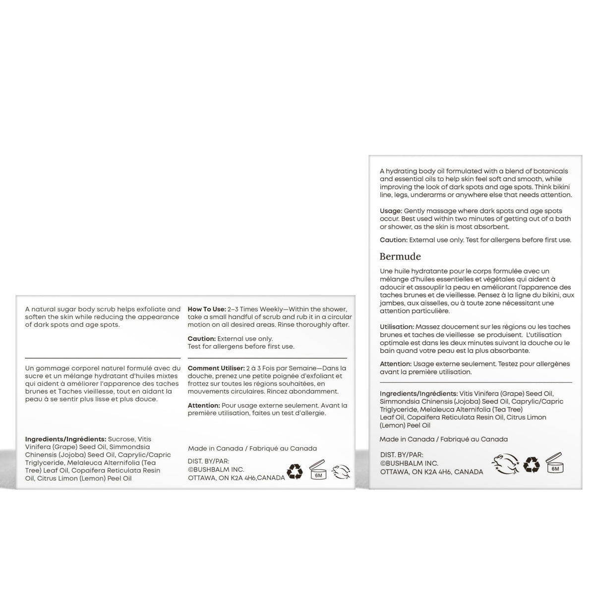 Bushbalm-treated skin aftercare on legs, illustrates reduced bumps and softness