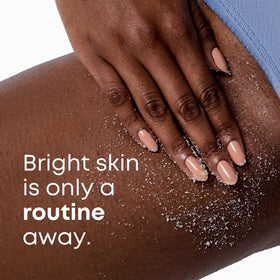 Bushbalm applied in shower on leg demonstrating gentle exfoliation and hydration benefit