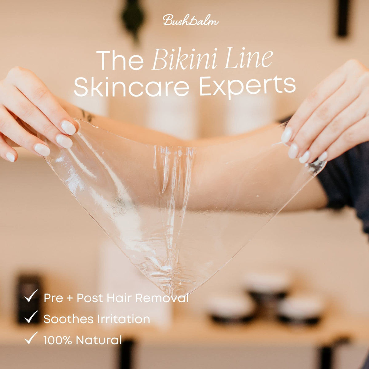 Bushbalm mask being unfolded to show easy application steps and user-friendly design
