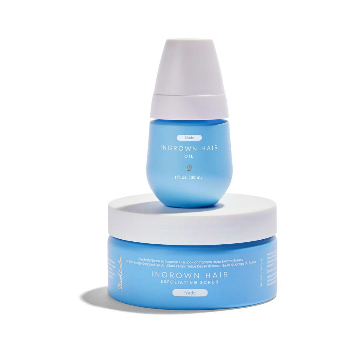 Bushbalm Nude duo front packaging showing both bottles and benefits