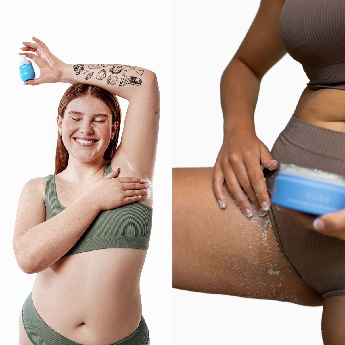 Bushbalm Nude exfoliating scrub texture close-up revealing sugar grains