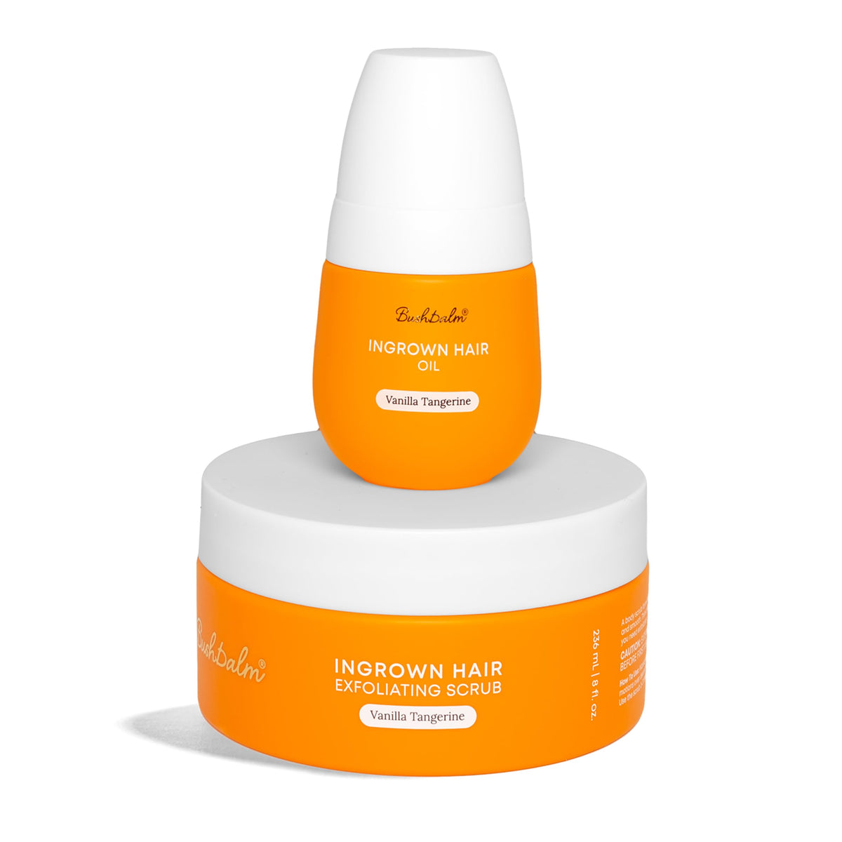 Bushbalm front packaging showing Vanilla Tangerine duo and benefits