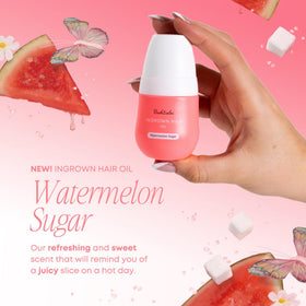 Watermelon slice with Bushbalm bottle evoking the product's fruity summer scent