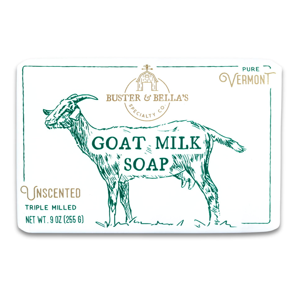 Buster & Bella's front packaging showing unscented soap and clear labeling for easy selection