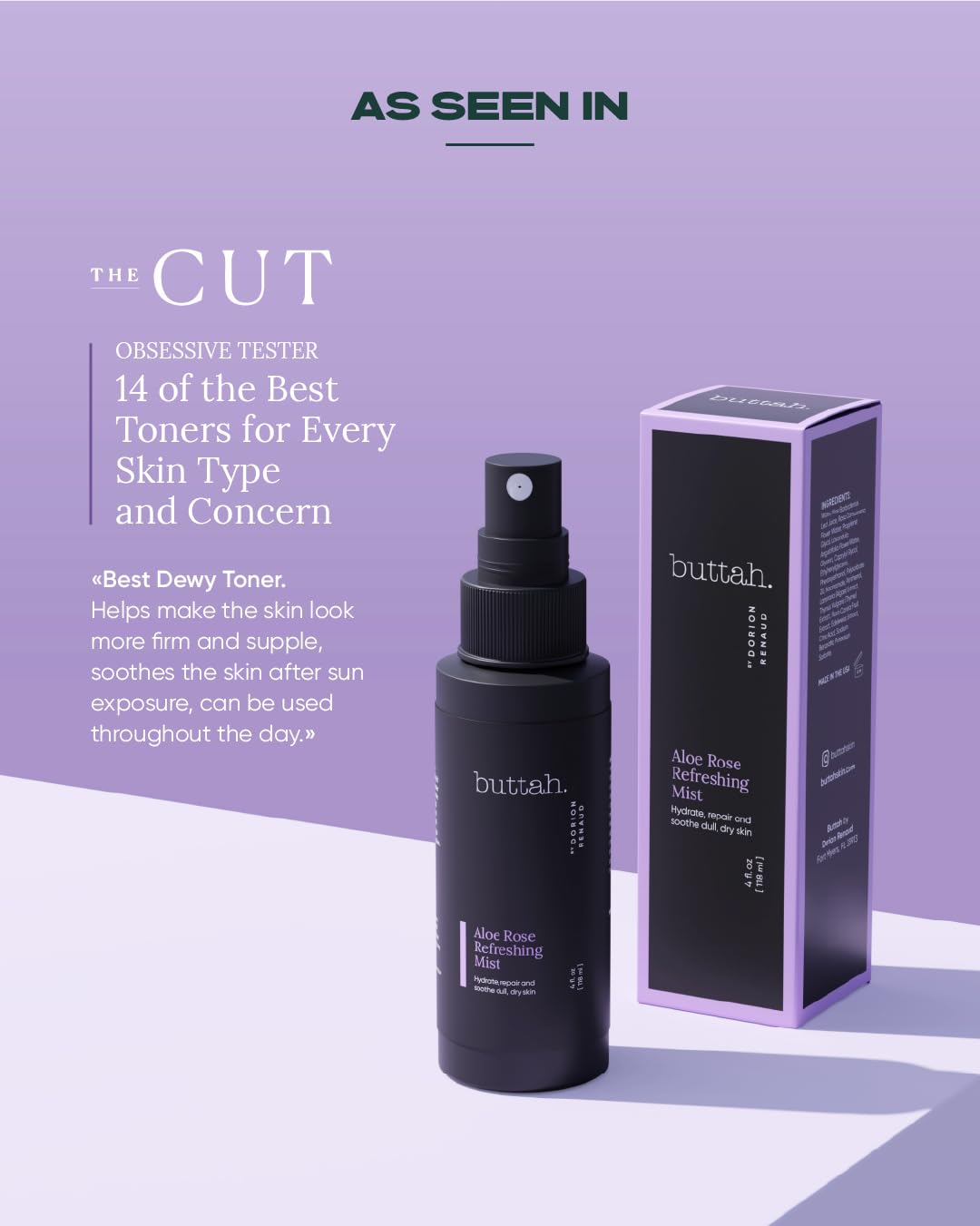 buttah. outdoor refresh use showing on-the-go misting for instant skin revival