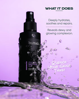 buttah. texture droplet on skin highlighting lightweight feel and quick absorption