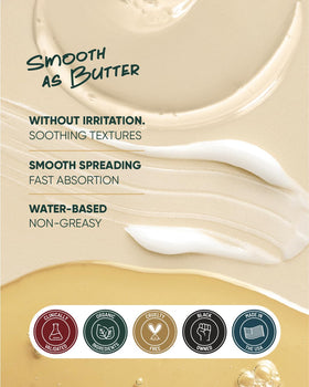 buttah product on hand demonstrating thin spreadable gel and quick skin comfort