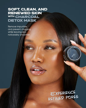 buttah. charcoal mask texture close-up highlighting creamy charcoal and moisturizing butters