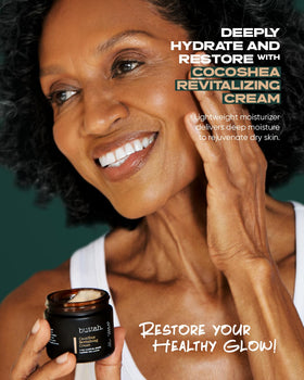 buttah cream being applied to cheek demonstrating fast absorption and hydration