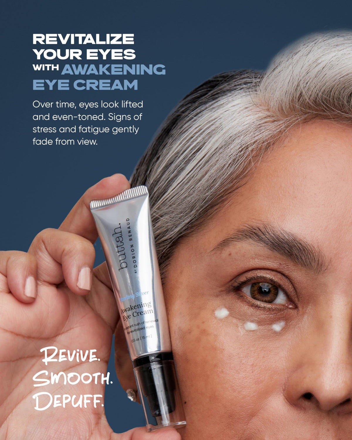 buttah. small pea-sized cream on hand to show easy application and non-greasy finish