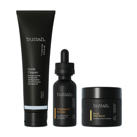 buttah. by Dorion Renaud front packaging showing all three products and kit benefit