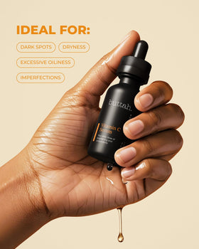 buttah ingredient label close-up showing actives like vitamin C and ferulic acid benefits