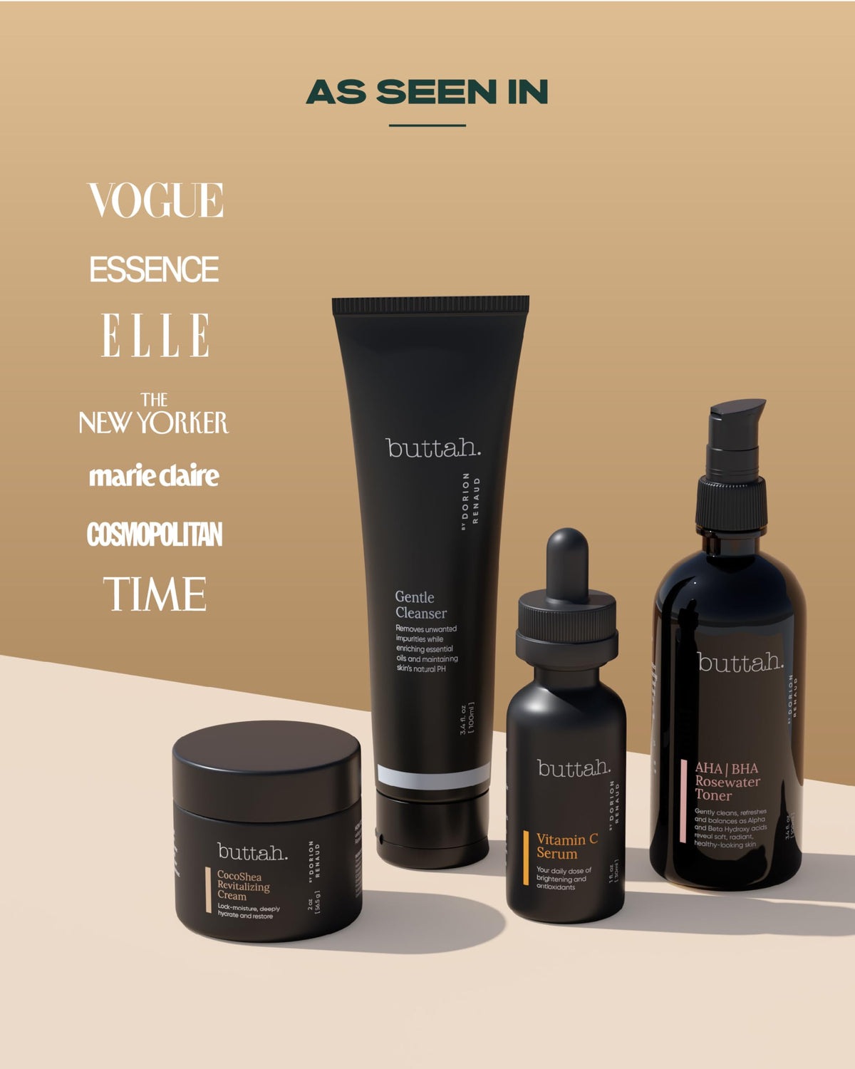buttah. skincare lifestyle application on melanin-rich skin demonstrates glow