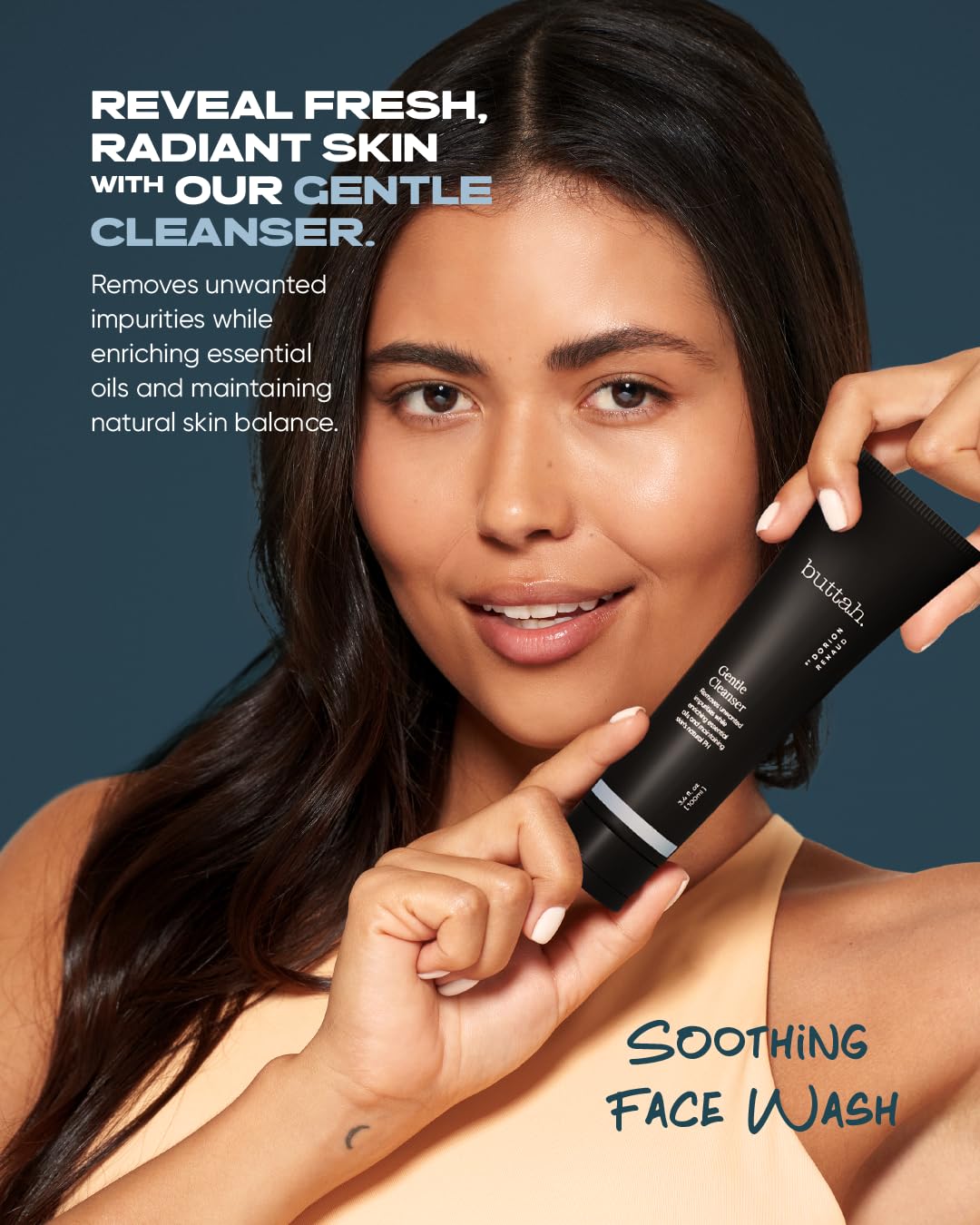 buttah gel texture close-up highlighting smooth lightweight gel for non-stripping cleanse