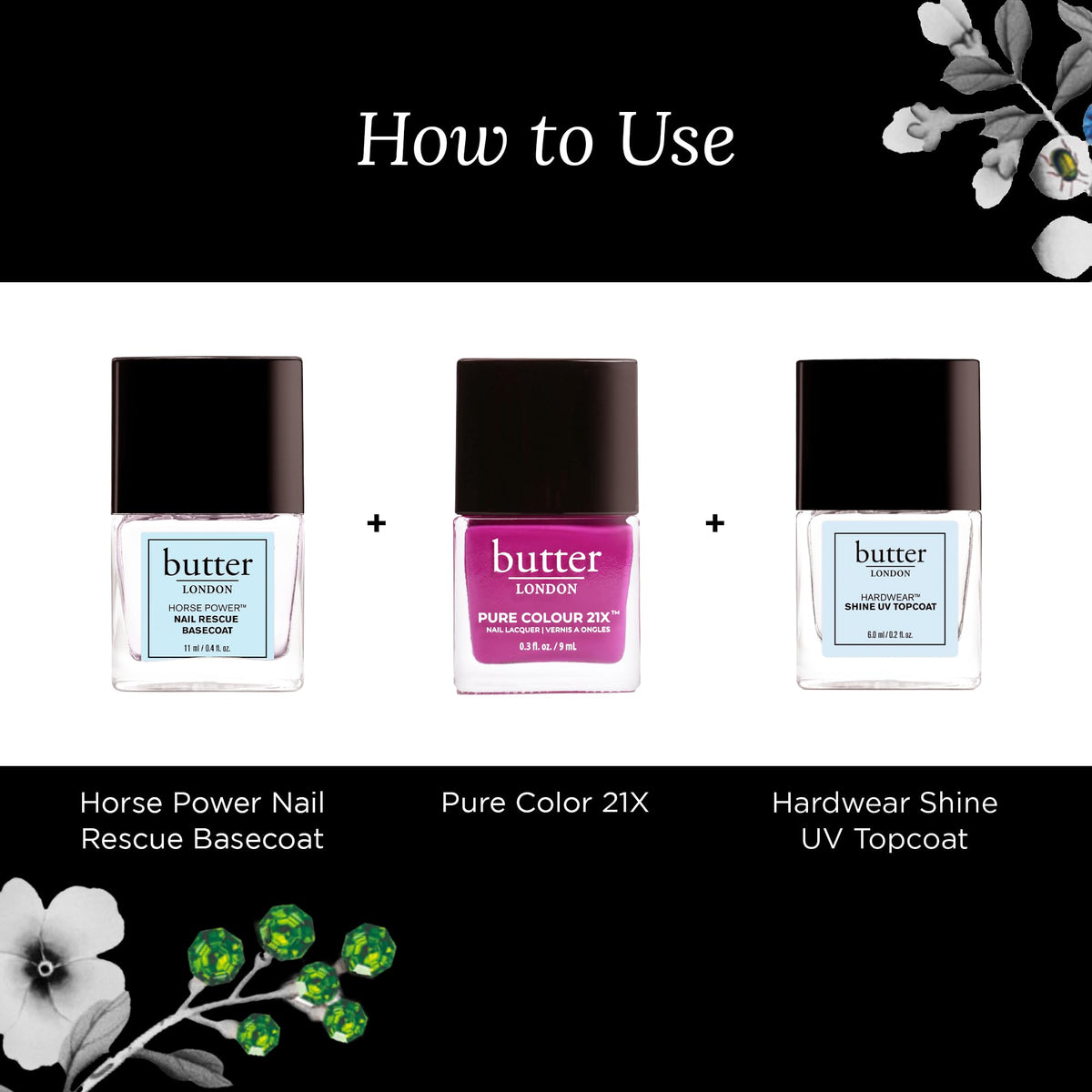 butter LONDON polish held in hand to show bottle scale and travel-friendly size