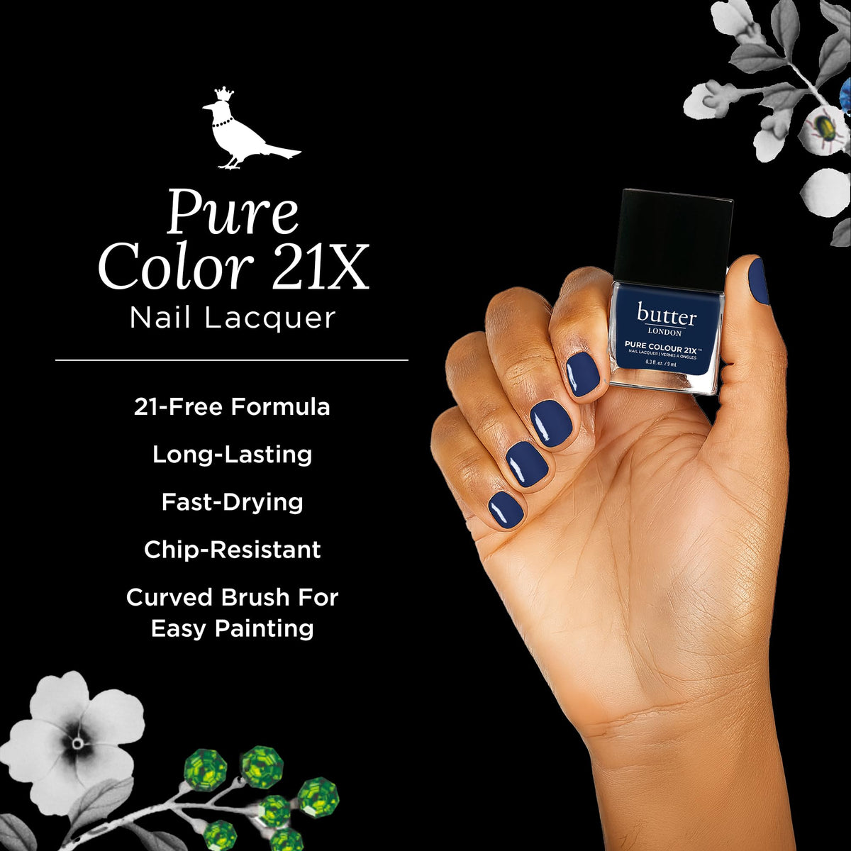 butter LONDON brush spreading Brolly polish illustrating smooth application benefit: even, streak-free coverage