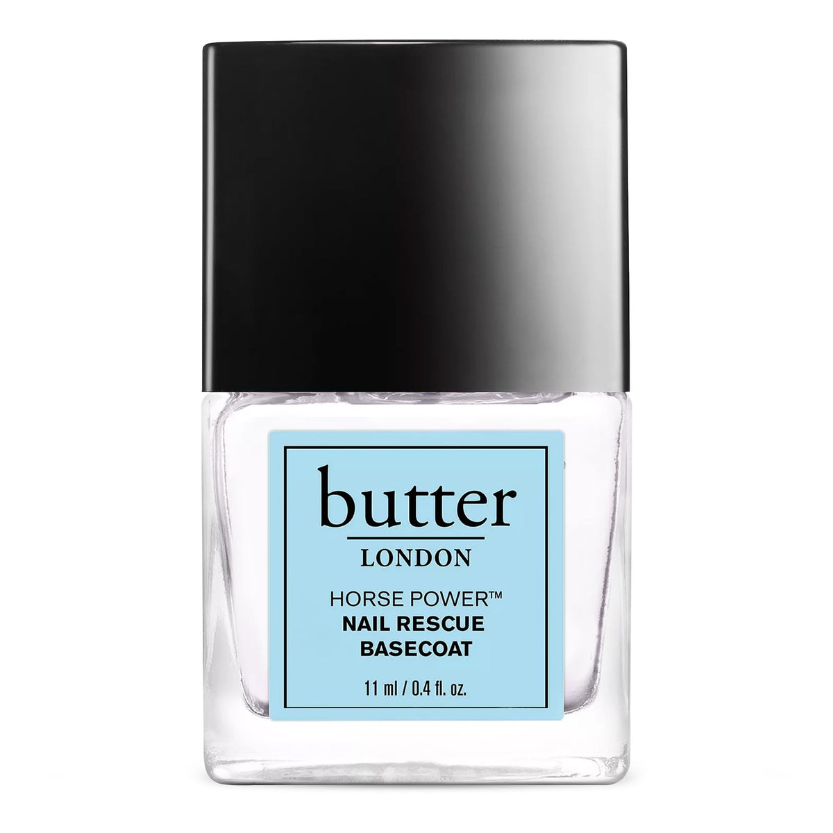 butter LONDON front packaging showing Horse Power basecoat and benefits