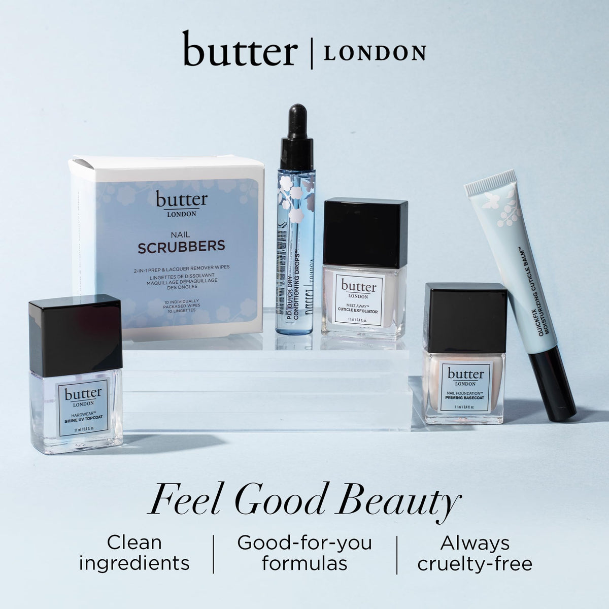 butter LONDON lifestyle shot of finished manicure showing conditioned cuticles