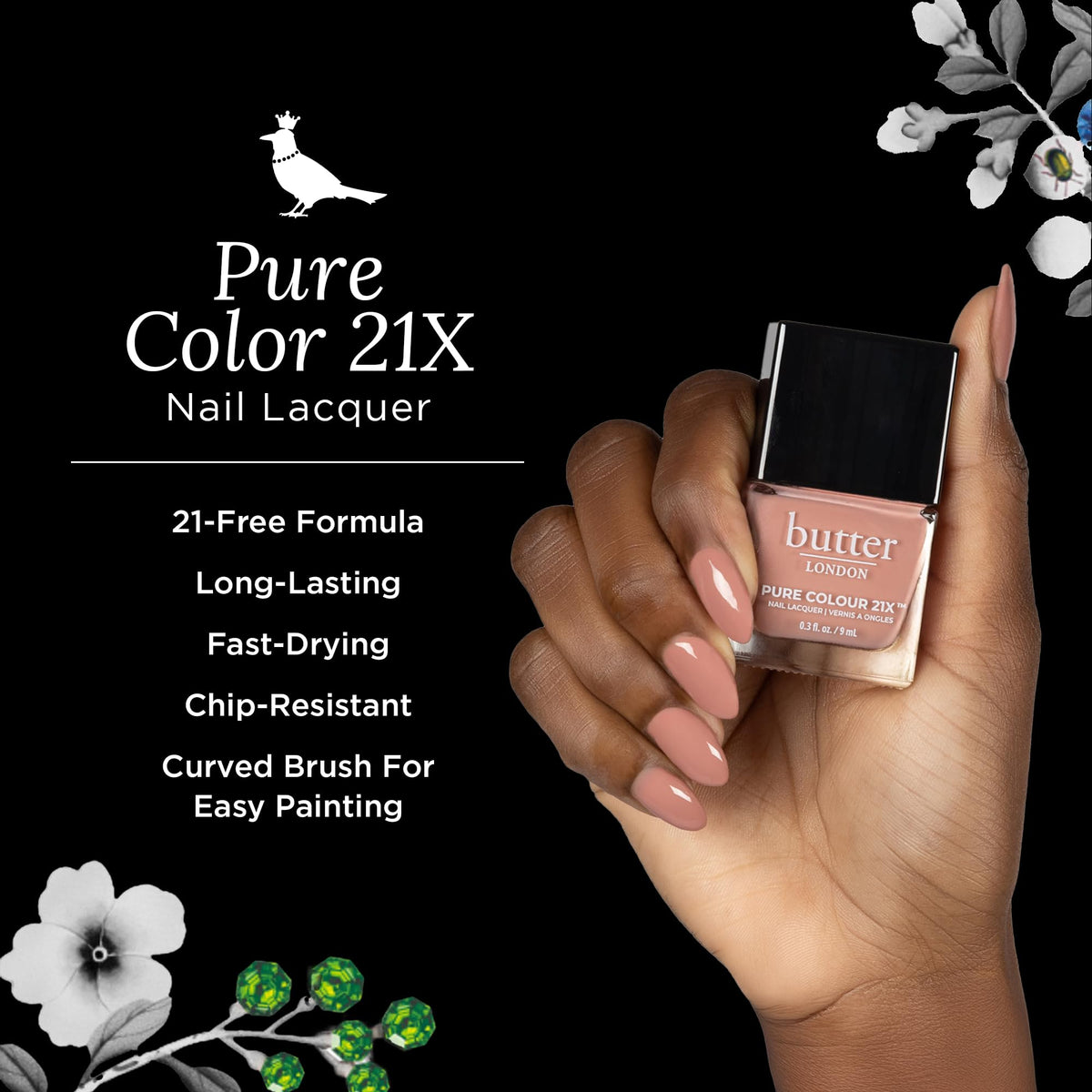 butter LONDON brush and cap detail demonstrating easy application and precise control