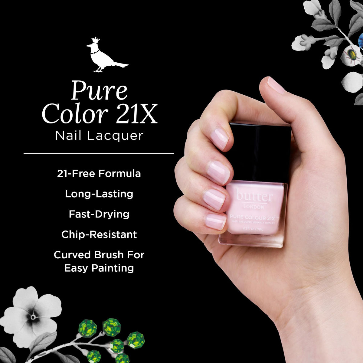 butter LONDON brush stroke of Posh Petal demonstrating smooth coverage