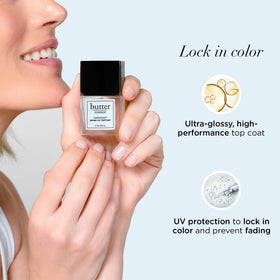 butter LONDON close-up of glossy nail showing high-shine finish and chip resistance