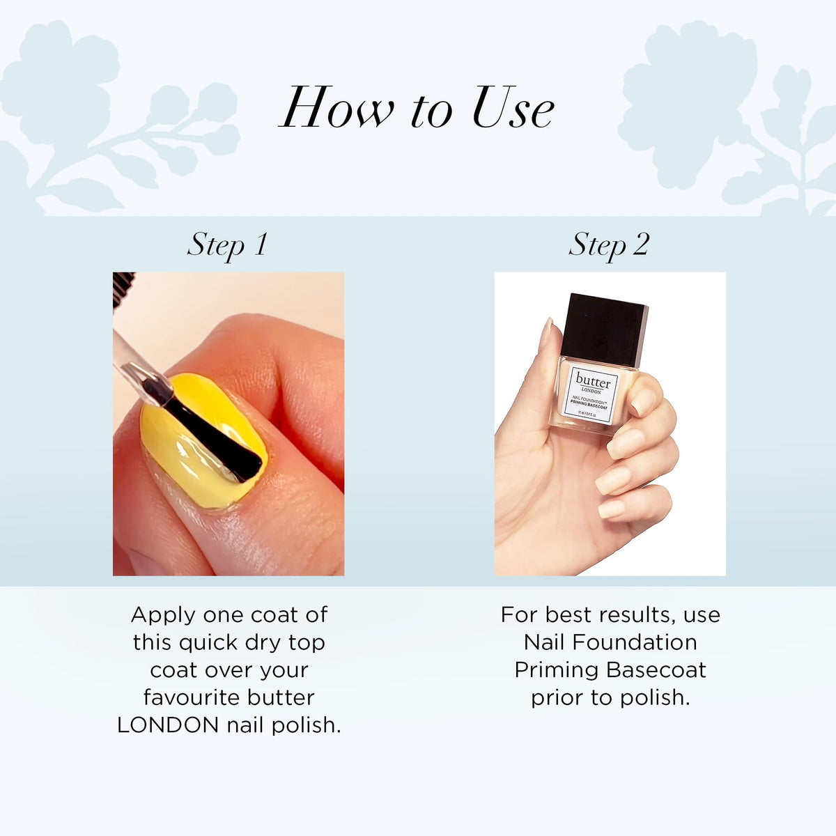 butter LONDON bottle next to a hand to show product scale and easy home use