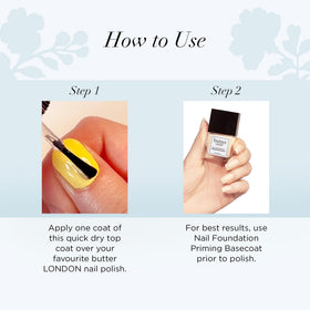 butter LONDON bottle next to a hand to show product scale and easy home use