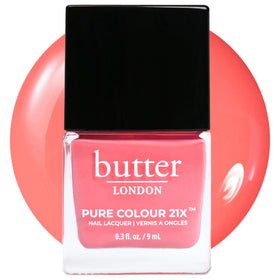 butter LONDON front bottle image showing Trout Pout coral for glossy finish