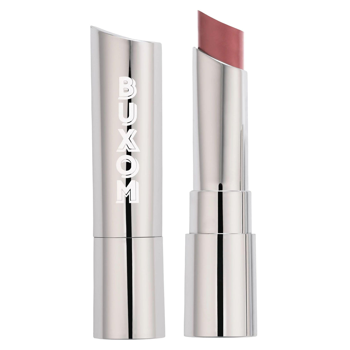 Buxom front packaging showing sleek tube and product name for clear shelf appeal