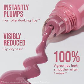 BUXOM Dolly Glaze applied on lips close-up for fuller-looking pout benefit