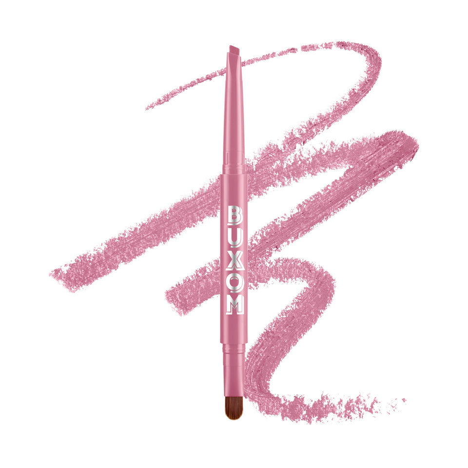 Buxom front packaging showing pencil and branding, clear product benefit