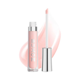 BUXOM Dylan front packaging shows glossy tube and shade, boosts visual appeal