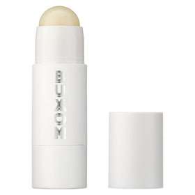 BUXOM front packaging showing clear balm and travel-ready tube benefits hydration