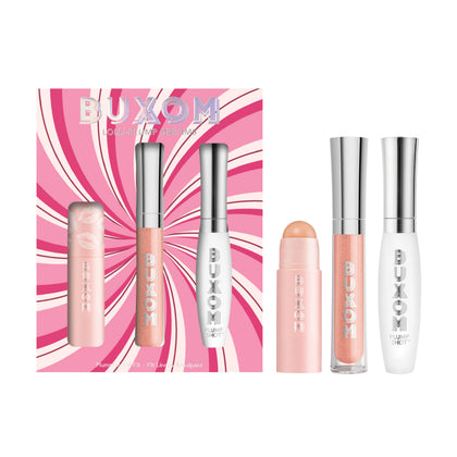 BUXOM front packaging trio showing product set and benefits