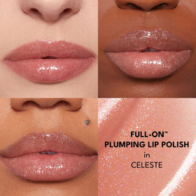 Buxom gloss texture swipe highlighting pearlescent shine and non-sticky feel