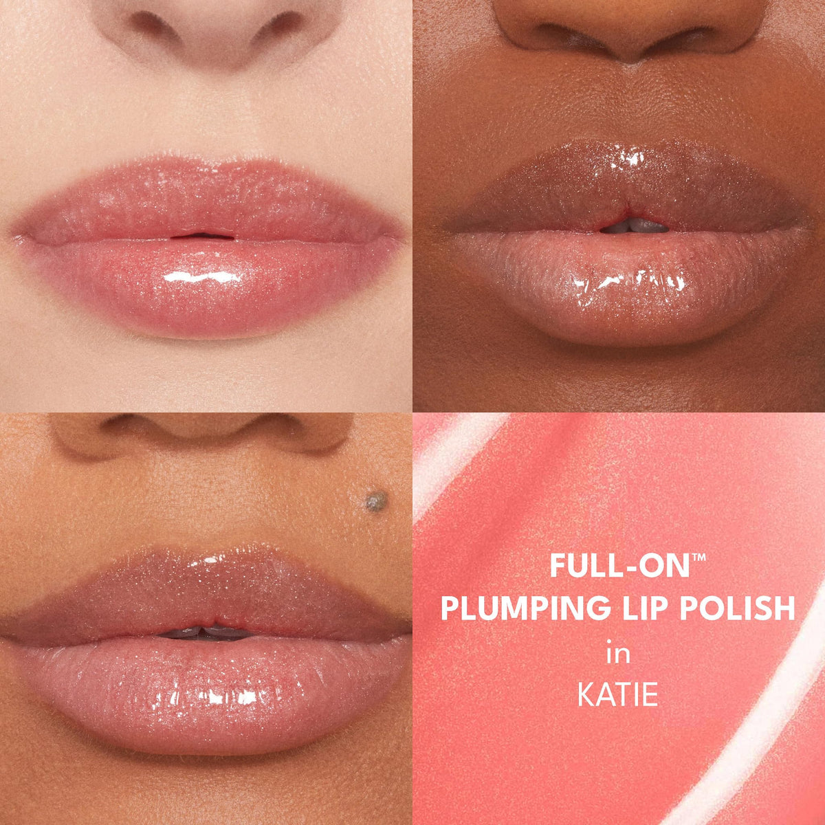 BUXOM Katie texture swirl demonstrating high-shine, hydrating gloss