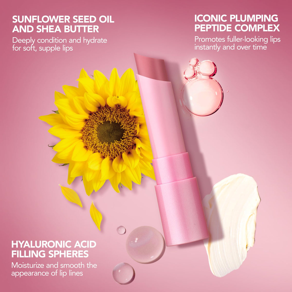 BUXOM lips-worn image in natural light showing dewy, fuller look