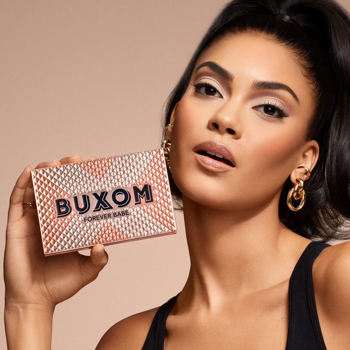BUXOM packaging back label with ingredient and cruelty-free details