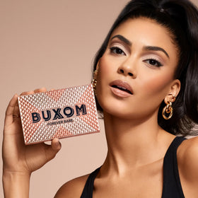 BUXOM packaging back label with ingredient and cruelty-free details