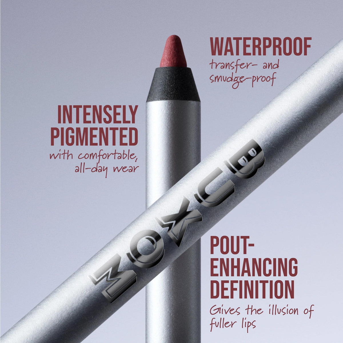 Buxom pencil applied on lips for full-coverage sculpting