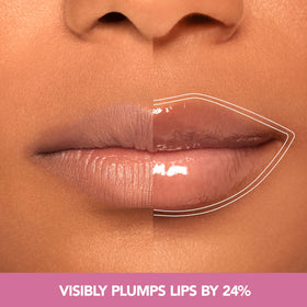 BUXOM plump balm open tube illustrating creamy hydration benefit