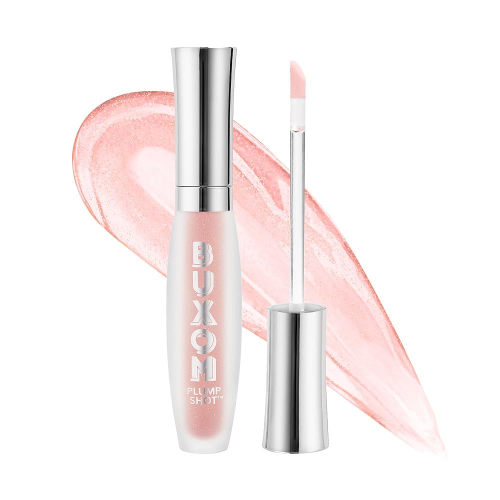 Buxom front packaging showing bottle and tinted gloss benefit of glossy shine