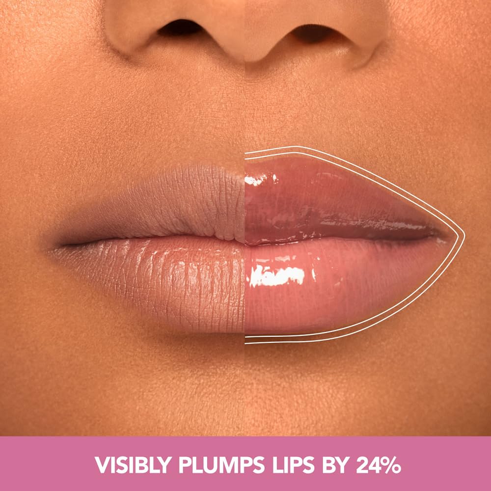 Buxom before and after lips showing visible plump and smoother lines benefit