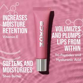 BUXOM jar on nightstand suggesting overnight lip mask hydration