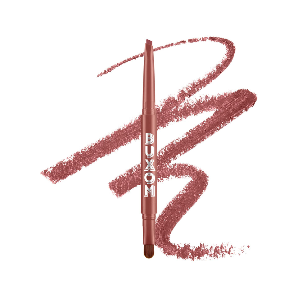 BUXOM lip liner front packaging showing shade and benefits