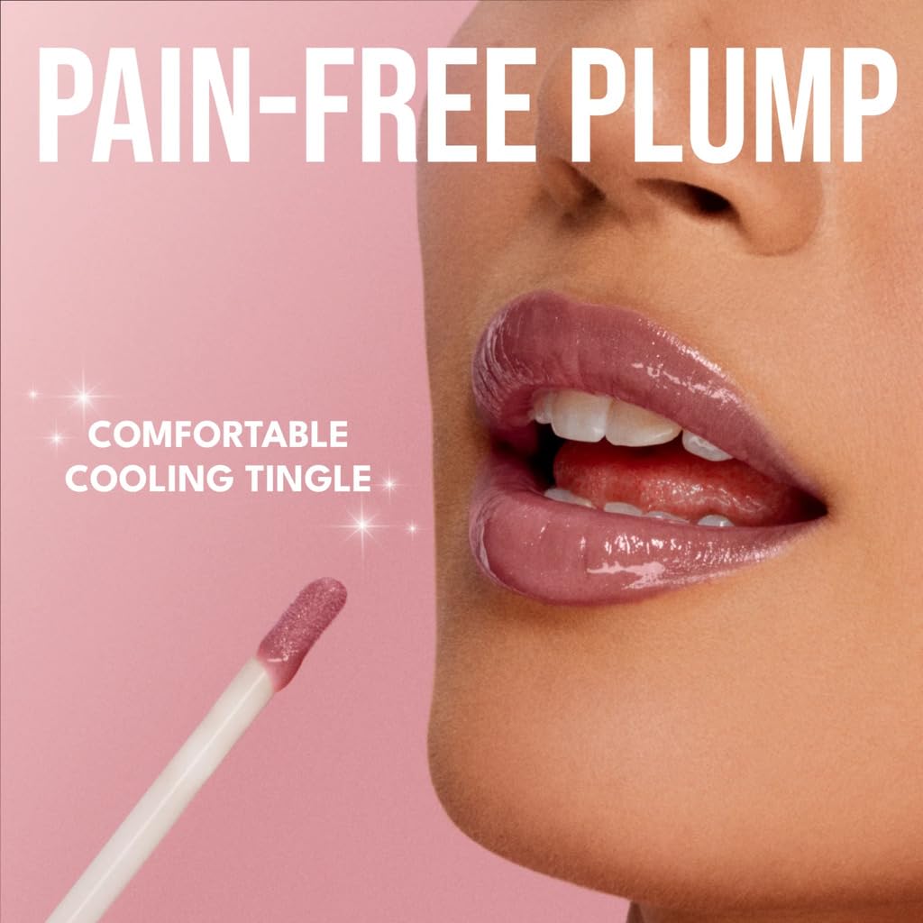 Buxom shimmer close detail showing golden sparkle that brightens lip contours