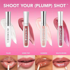Buxom size comparison in hand showing portable tube for on-the-go touch-ups benefit